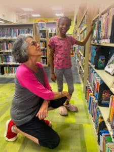 Da’myla and Ms. Joan at Oakland Library